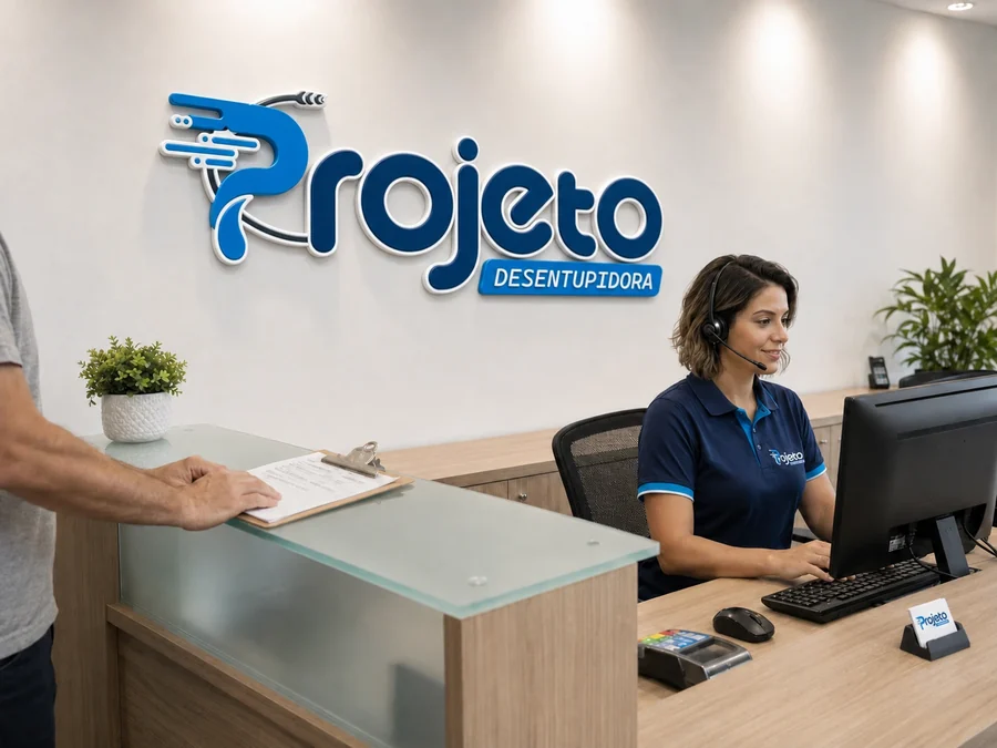 Atendimento Projeto Desentupidora com recepção profissional