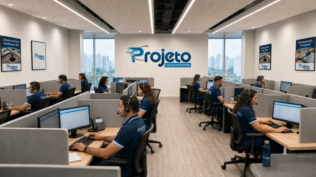 Central de atendimento Projeto Desentupidora